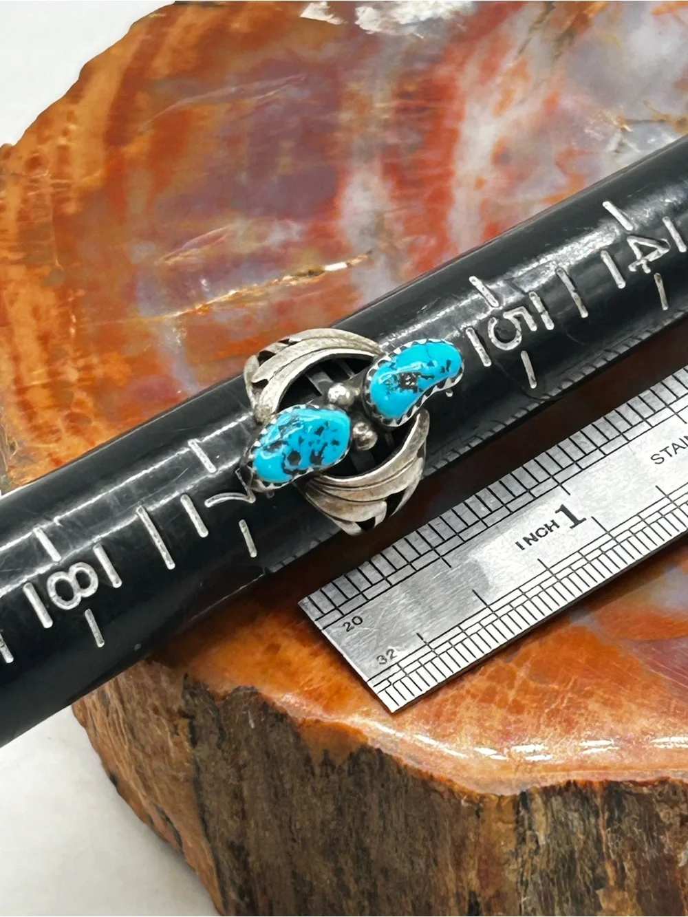 Southwest Sterling Silver Turquoise Ring - Size 6